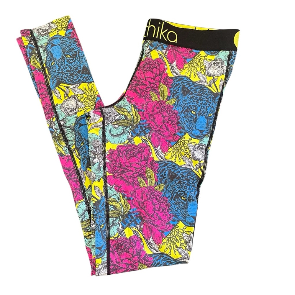Ethika colorful bold Printed performance Leggings Size Large stretch activewear